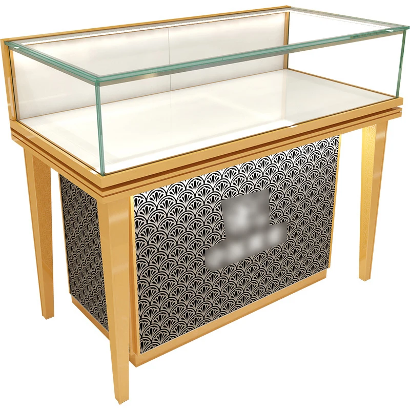 Sundo high-end custom logo metal watch jewelry counter glass display cabinet with LED lighting jewellery