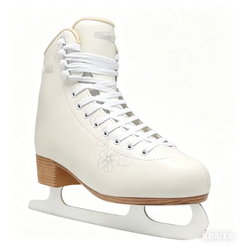 COUGAR MB002 Girls Leather Ice Skates for Winter Spring Fall Rink Competition Training Professional Figure Skating Shoes