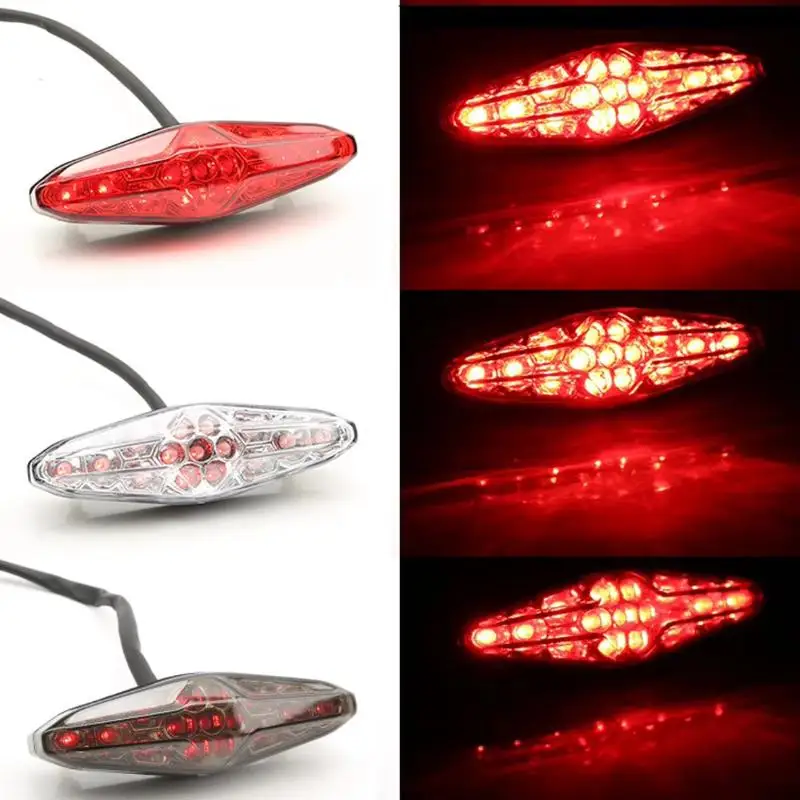 1Pcs License Plate Rear Taillight Universal 12V Motorcycle Brake Stop Tail Lights Motor Equipments Motorcycle Lamp Accessories