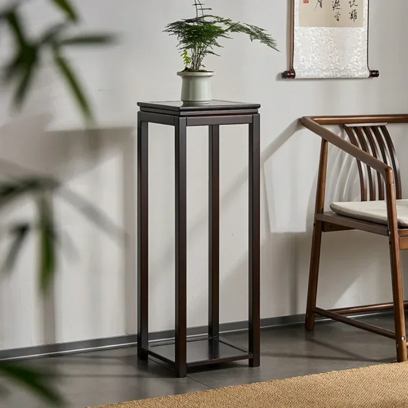 Estante para plantas de estilo chino, soporte Retro de flores de bambú, elegante soporte de almacenamiento de clorofito, organizador de exhibición de suelo para sala de estar