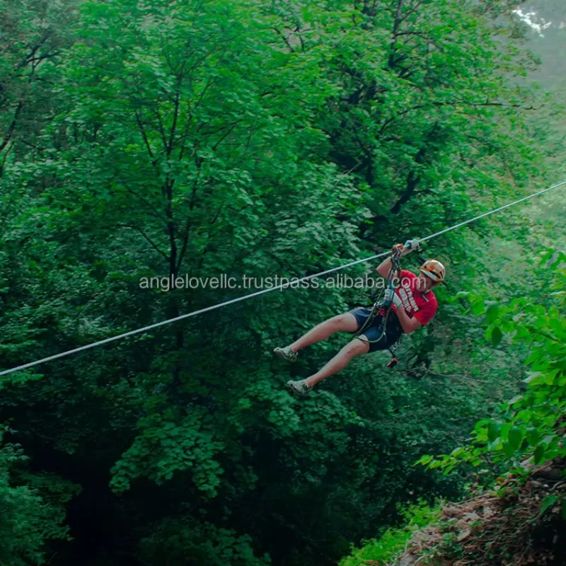 Resorts Ropeway Cableway Theme Park Sightseeing Equipment Jungle Zip Line Kit Rope Adventure Park