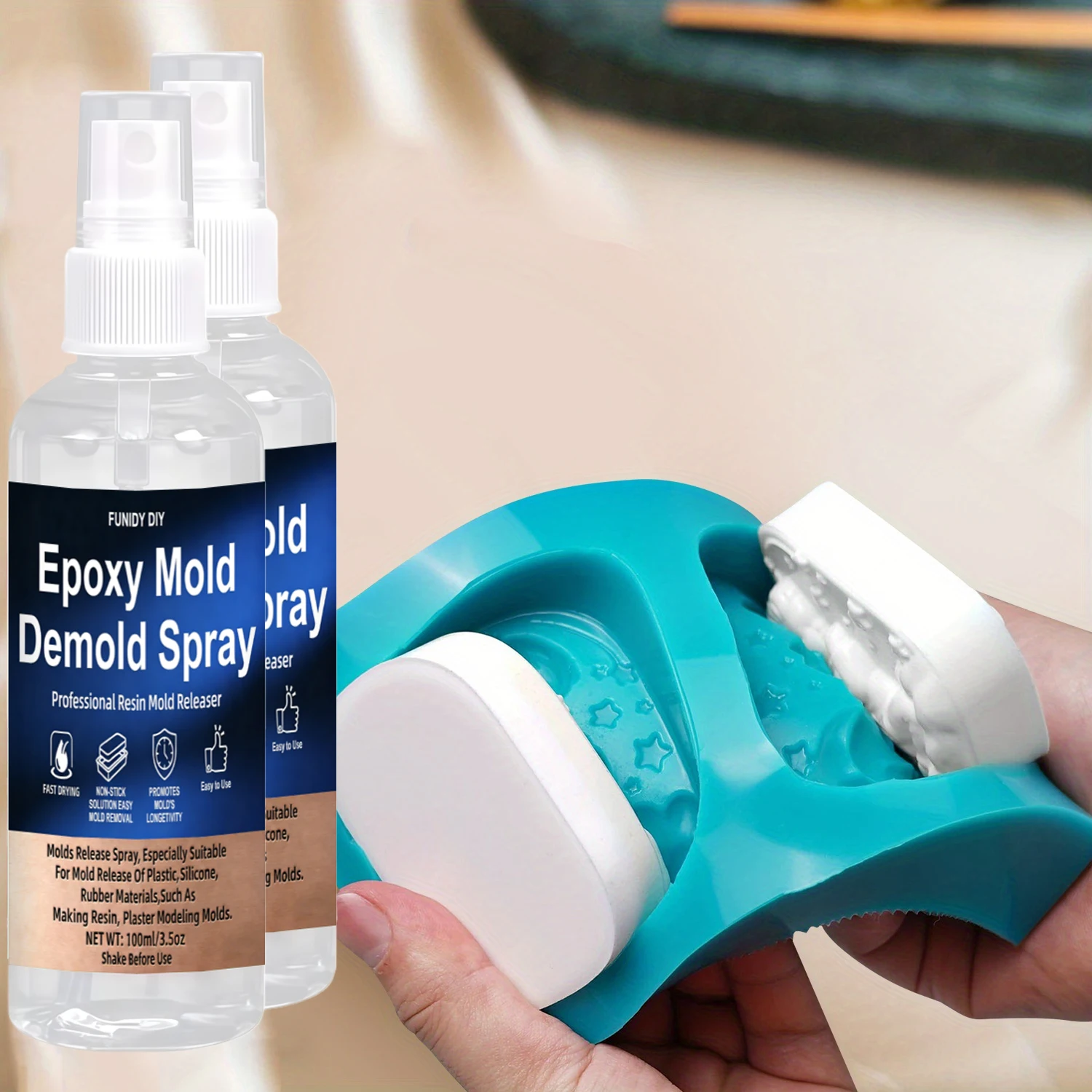 Epoxidharz-Entformungsspray - Trennmittel für Harz und Epoxidharz für müheloses und reibungsloses Entformen, universell einsetzbar auf fast allen Formen – Detail 2