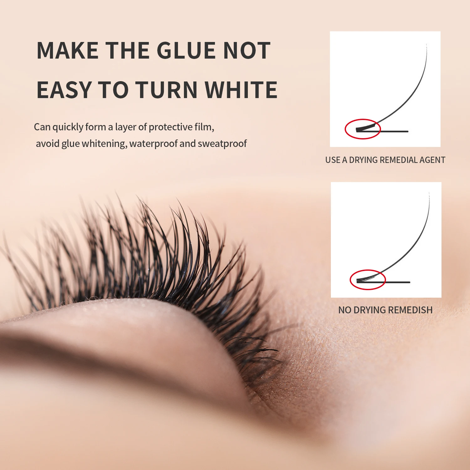 GLAMLASH 10ML False Eyelash Glue Primer Waterproof Long Lasting Quick Dry Lash Extension Adhesive Bonding Fixing Agent