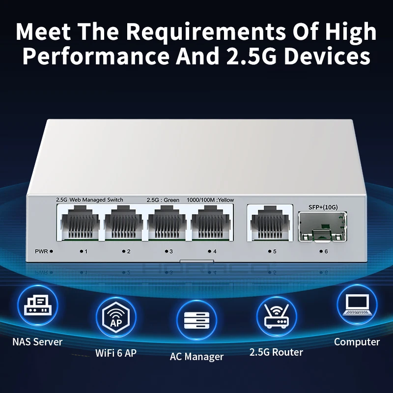 keepLiNK Switch Web Smart Managed a 8 Porte 2.5G, 8 x 2.5G Base-T e 1 x 10G SFP Slot, Supporto 802.3ad Aggregazione statica, QOS/VLAN/IGMP, Switch keepLiNK Switch Web Smart Managed a 8 Porte 2.5G, 8 x 2.5G Base-T e 1 x 10G SFP Slot, Supporto 802.3ad Aggregazione statica, QOS/VLAN/IGMP, Switch