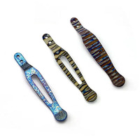 NEW Custom Flame Tiger Pattern Titanium Pocket Clip Back Clamp For Genuine Rick Hinderer XM-18 XM18 XM-24 XM24 Knife DIY Part