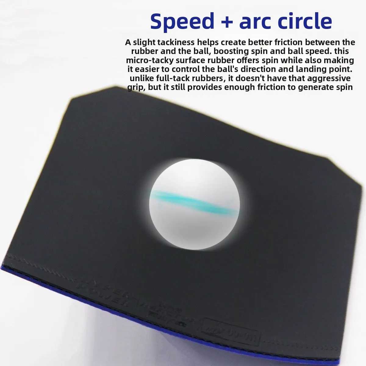 RuiCoTe إسفنجة داخلية عالية الطاقة بلاتينية AMG موفرة للطاقة، مطاط تنس الطاولة لزج قليلاً، مطاط مقلوب