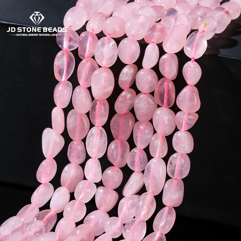 6-8mm Natural Stone Pink Quartz Irregular Beads Loose Spacer Nuggest Minerals Bead for Jewelry Making Diy Necklace Bracelet 15