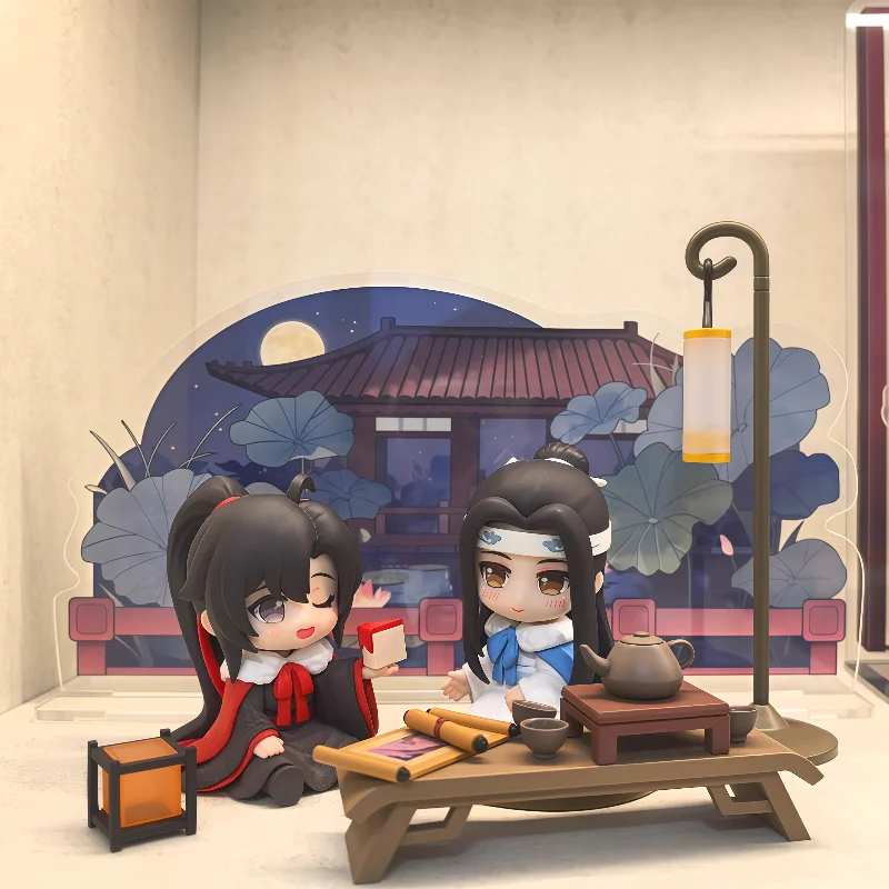 

Genuine Qing Cang Mo Dao Zu Shi Wei Wuxian & Lan Wangji Chibi Figure Set Cloud-Hidden Shadows Series Anime Desk Decor Girls Gift