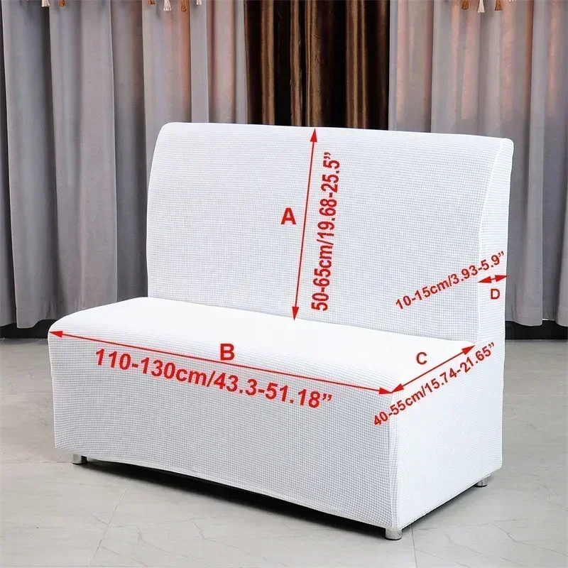 Solid Color Jacquard Sofa Cover Stretch Armless Sofa Seat Covers Non Slip Couch Slipcovers for Bar Cafe Hotel Restaurant Decor