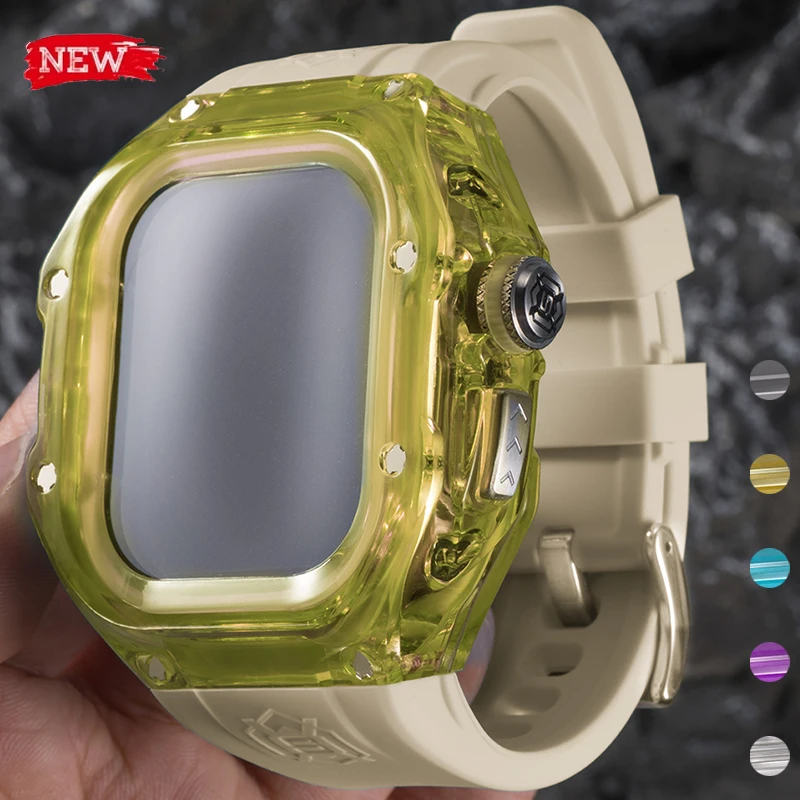 New Modification Kit Sport Silicone Strap for Apple Watch Ultra3/2/1 49mm IP54 Level Waterproof Watch Case for IWatch Ultra3/2/1