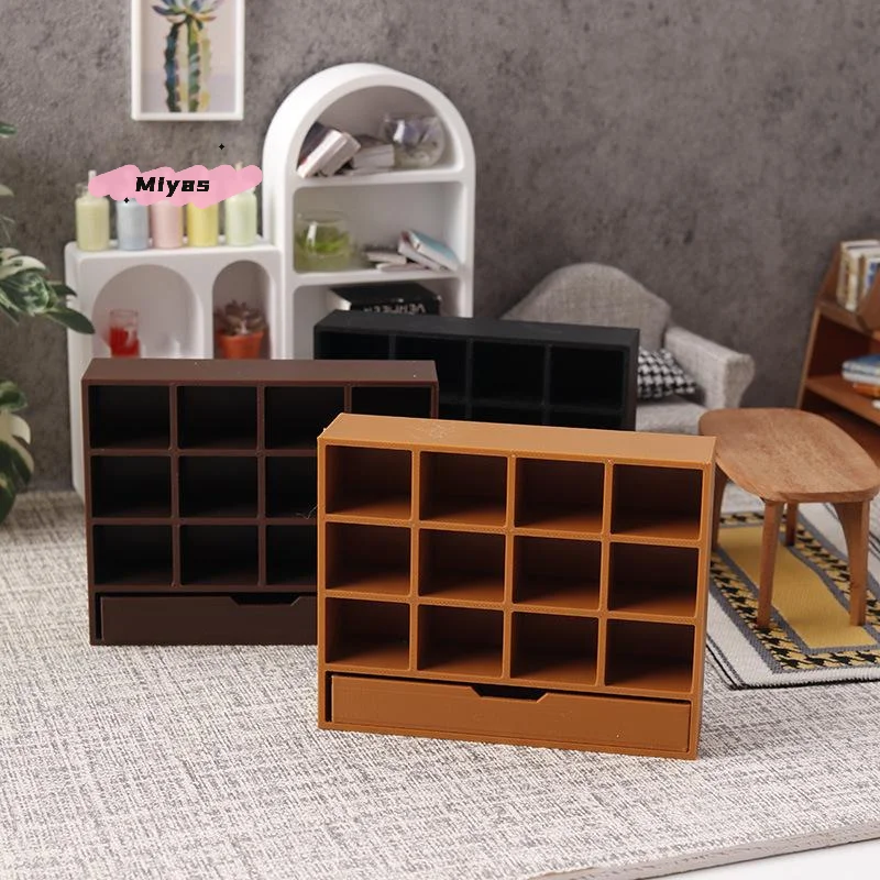 

M-1/12 Dollhouse Simulation Storage Cabinet Display Rack Model Dollhouse Miniature Furniture Decoration Doll House Accessories