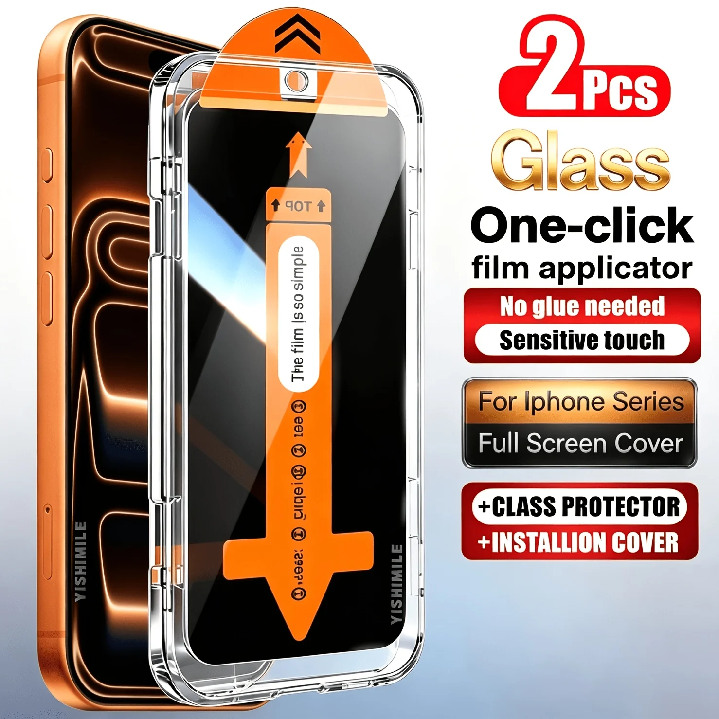 2pcs 9H Anti-Spy Privacy Tempered Glass for Iphone 18 Pro Max/17 Pro Max/16/15/14/13/12/11 - Auto Alignment Installation Frame