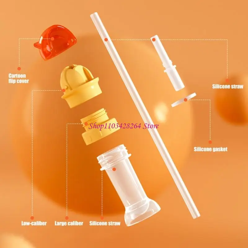  Baby Feeding Bottle Cap Adapter with Straw Lid Converter Removable Design