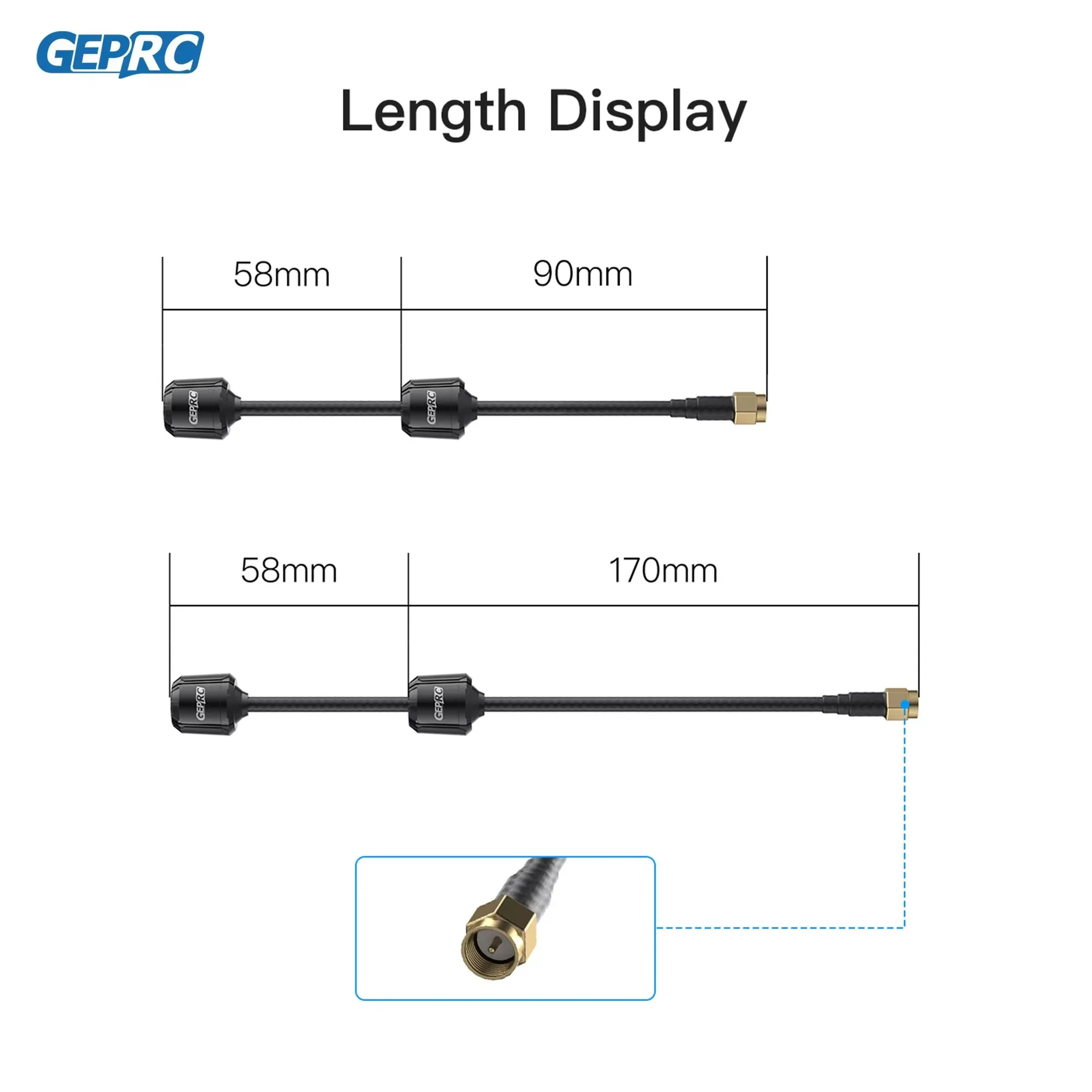 Geprc momoda2 5.8g antena dupla 5.65ghz sma dual-core rf ultra-baixo vswr diy rc fpv quadcopter drone freestyle acessórios peças