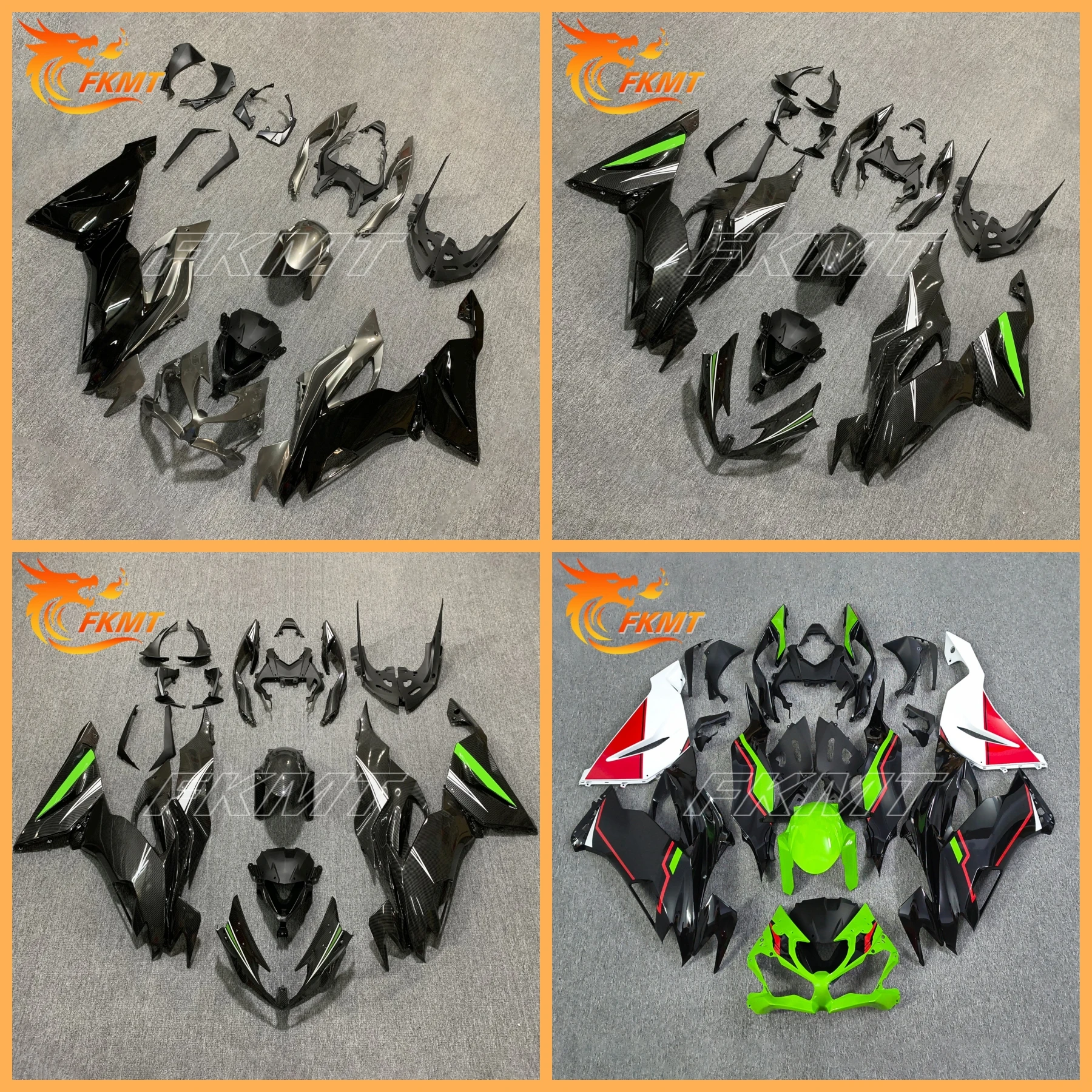 New ABS For ZX6R 600 2019 2020 2021 2022 2023 for zx-6r zx 6r 636 19-23 Fairing kit Bodywork cowl Bright Black