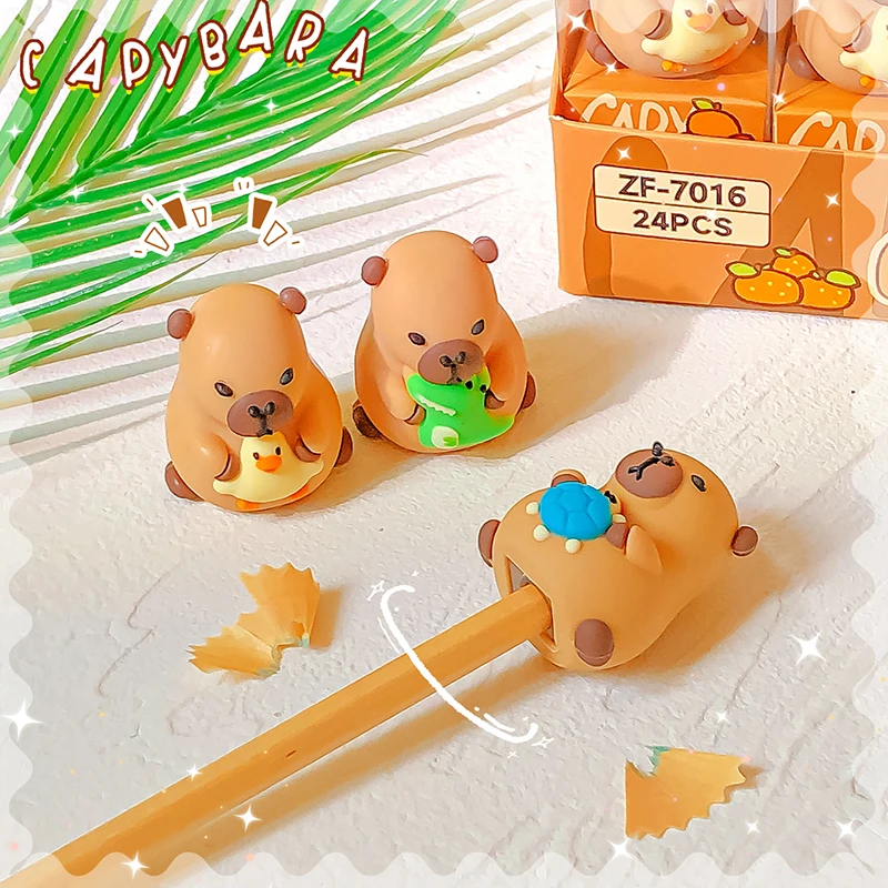 Imagem -04 - Papelaria Kawaii Back to School Supplies Cute Capybara Pencil Sharpener Tudo para a Escola Equipamento Útil