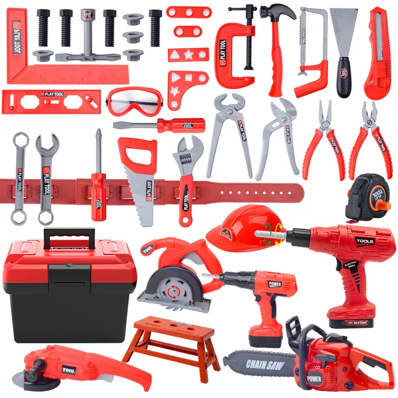 Kinder Spielzeug Werkzeug Kits Ingenieur Simulierte Reparatur Werkzeug Set Bohrmaschine Schraubendreher Spielhaus Spielzeug Weihnachtsgeschenk für Jungen Kinder