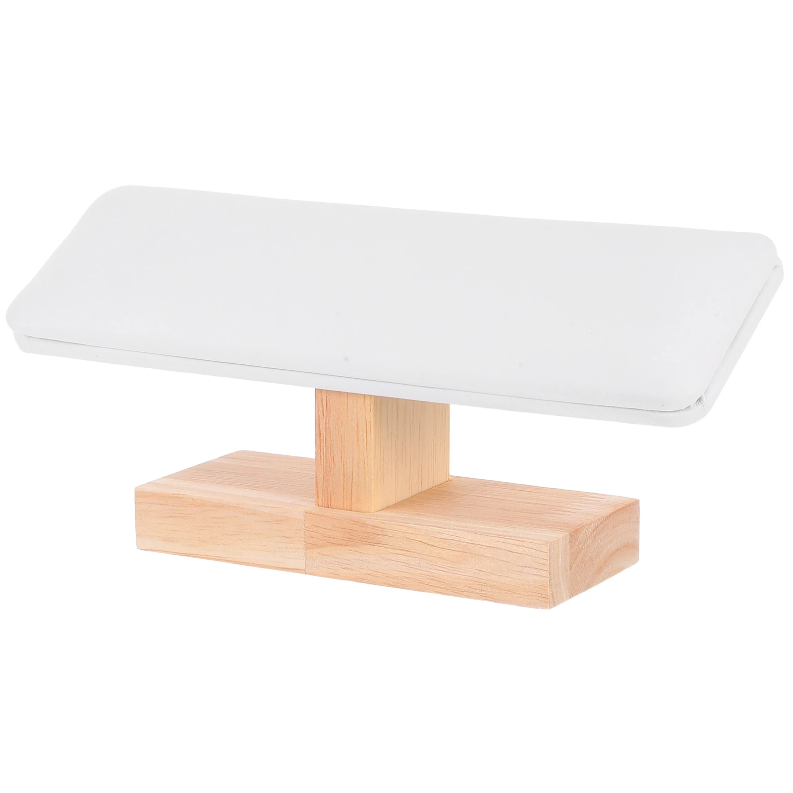 

Wooden White Head Flower Bracelet Display Stand Rack Jewelry Vendor Holder Durable Practical Counter Showcase Organizer