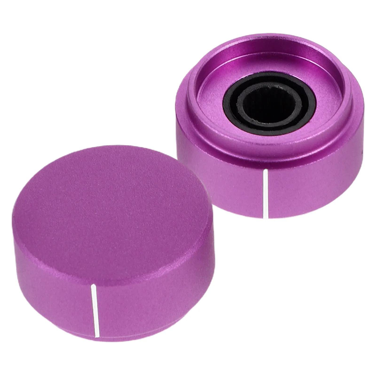 2Pcs Sturdy Aluminum Alloy Guitar Knobs Smooth Rotation Volume Tone Control Knobs for Electric Guitar Bass Replacement Audio