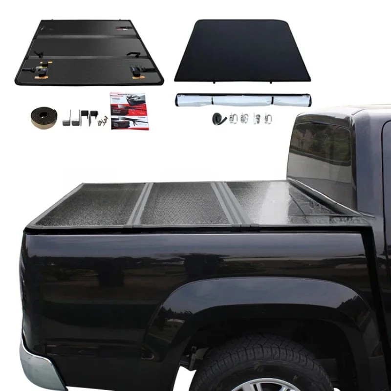 

Truck Bed Cover Hard Tri Folding Aluminum Tonneau Cover for 2015+