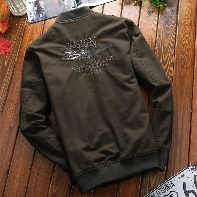 Fashion New Jacket Men's Spring and Autumn Trendy Embroidered Aviator Jacket American Baseball Suit Casual All-match Top