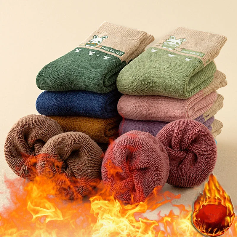 Boys and Girls Socks Winter Warm Cotton Socks Baby Cotton Thickened Terry Socks Children's  Winter Socks 5 Pairs/lot