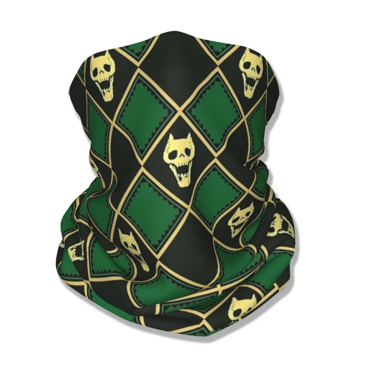 

JOJOs Bizarre Adventure Bandana Neck Cover Printed Japanese Anime Argyle Check Face Scarf Warm Headwear Running Adult Windproof