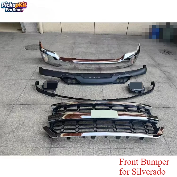 

Передний бампер в сборе для Silverado 2016-2018, качественный пластиковый защитный комплект, надежный поставщик для замены