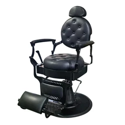 European Style All Black Barber Chairs Styling Chairs Salon Chair 10 Years Warranty