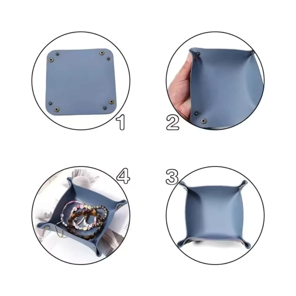 1pc 25x25cm Leather Herb Tobacco Rolling Tray Foldable Roller Grinder Tray Herb Tobacco Storage Tray