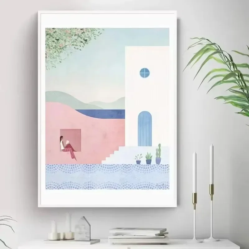 (No frame)Minimalist Natural Landscape Illustration Poster Prints Yosemite Tourism Art Canvas Painting Bedroom Home Decor Pic