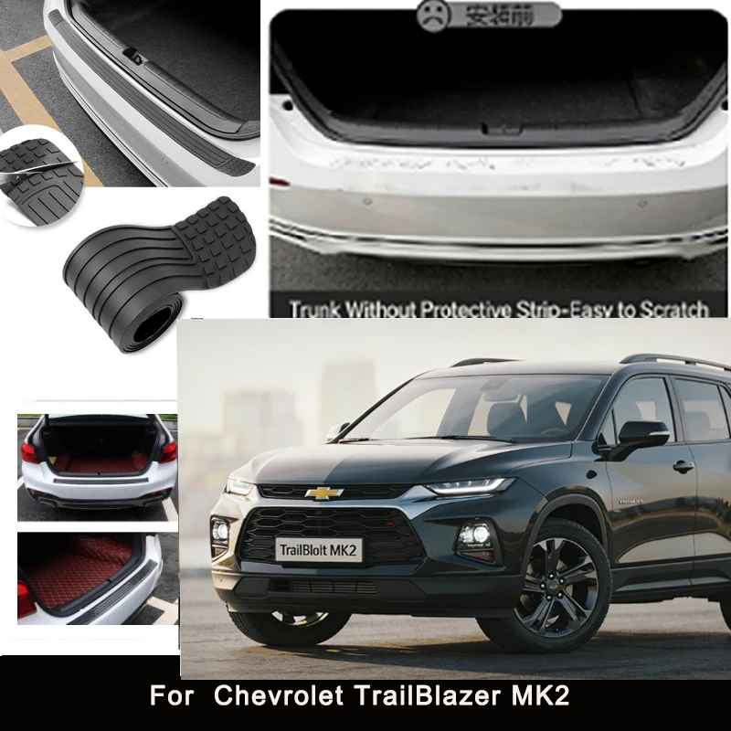 

For Chevrolet TrailBlazer MK2 Rear Trunk Guard Plate Sticker Car Rear Bumper Trim Anti-Kicked Scratch Protector Sticker Strip