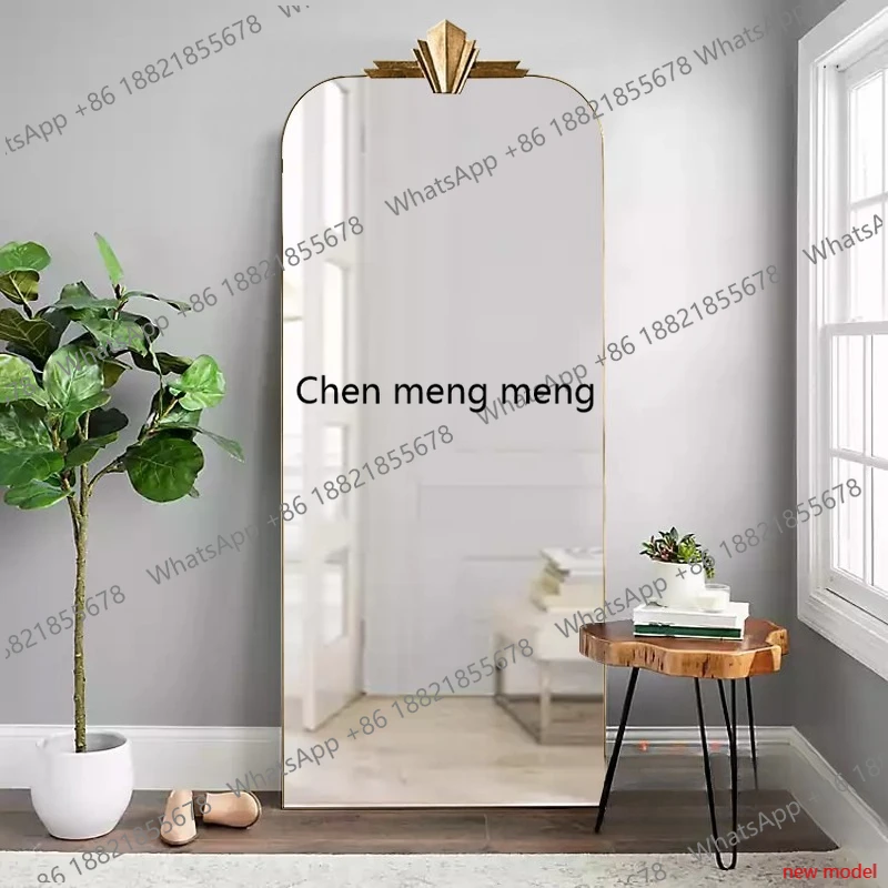 Full body retro wall-mounted household light luxury wall mirror wall-mounted home, bedroom floor-to-ceiling mirror h178