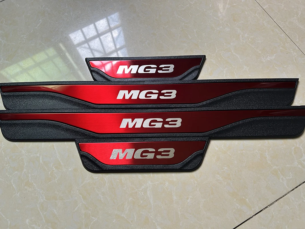 Fit MG 3 MG3 HYBRID 2024 2023 HEV EV Door Sill Scuff Plate Pedal Pad Protector Guard Doorsill Stainless Steel Car Accessory