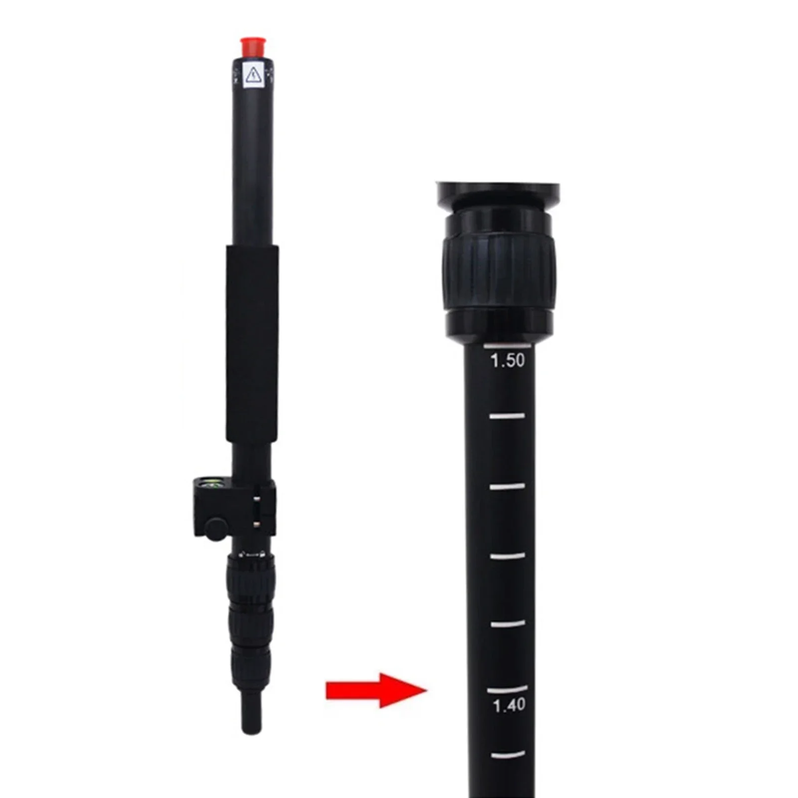 Portable Survey Telescopic Pole 1 5M with for GPS and GNSS Systems Supporting Accurate For Compass Level Measurements
