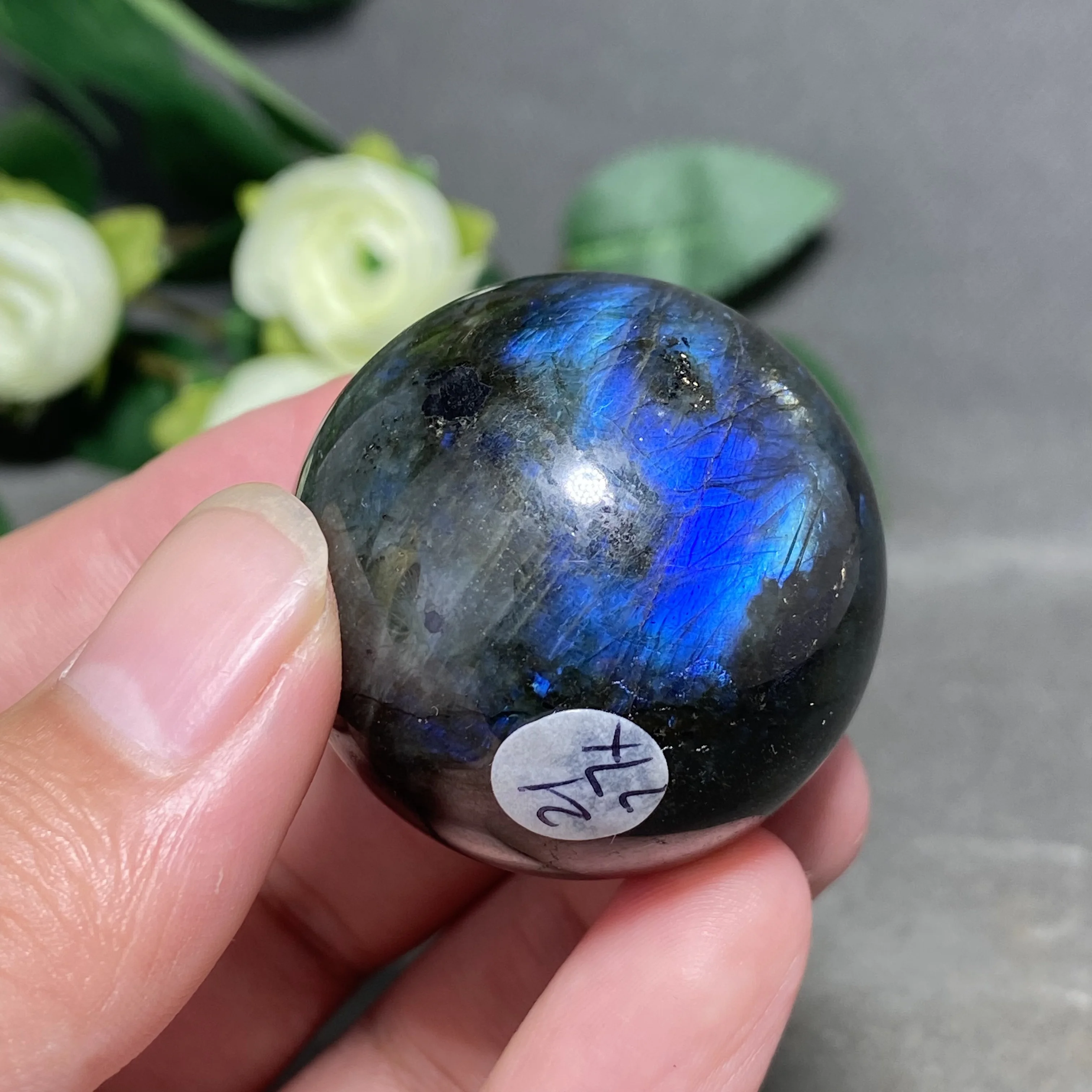 Natural Labradorite Crystal Ball, Which Can Be Used as a Home Decoration. Comes with a Base.