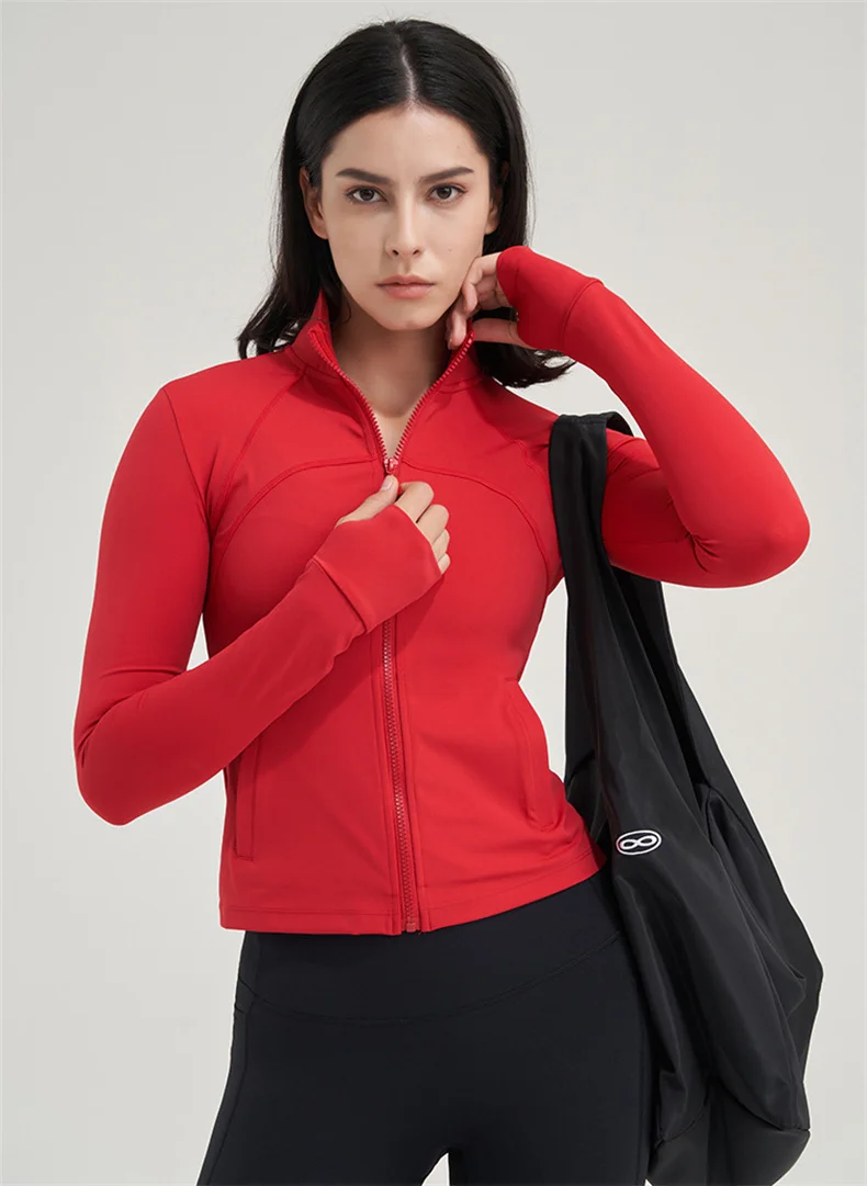 TRY TO BN Yoga Long Sleeve Coat Zipper Loose Sports Tops Breathable Sunscreen T Shirt Workout Women Running Gym Clothing Fitness