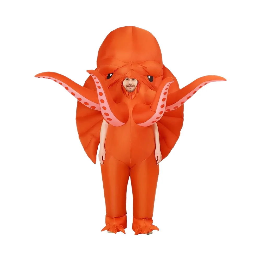 PVC Inflatable Octopus Costume Funny Adult Halloween Blow-up Cosplay for Women and Men