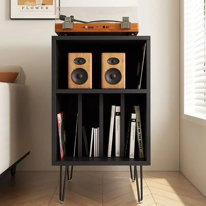*e forVintage Turntable Stand with Speaker Shelves and Record Storage, Retro Vinyl Record Player Cabinet for Living Room *x
