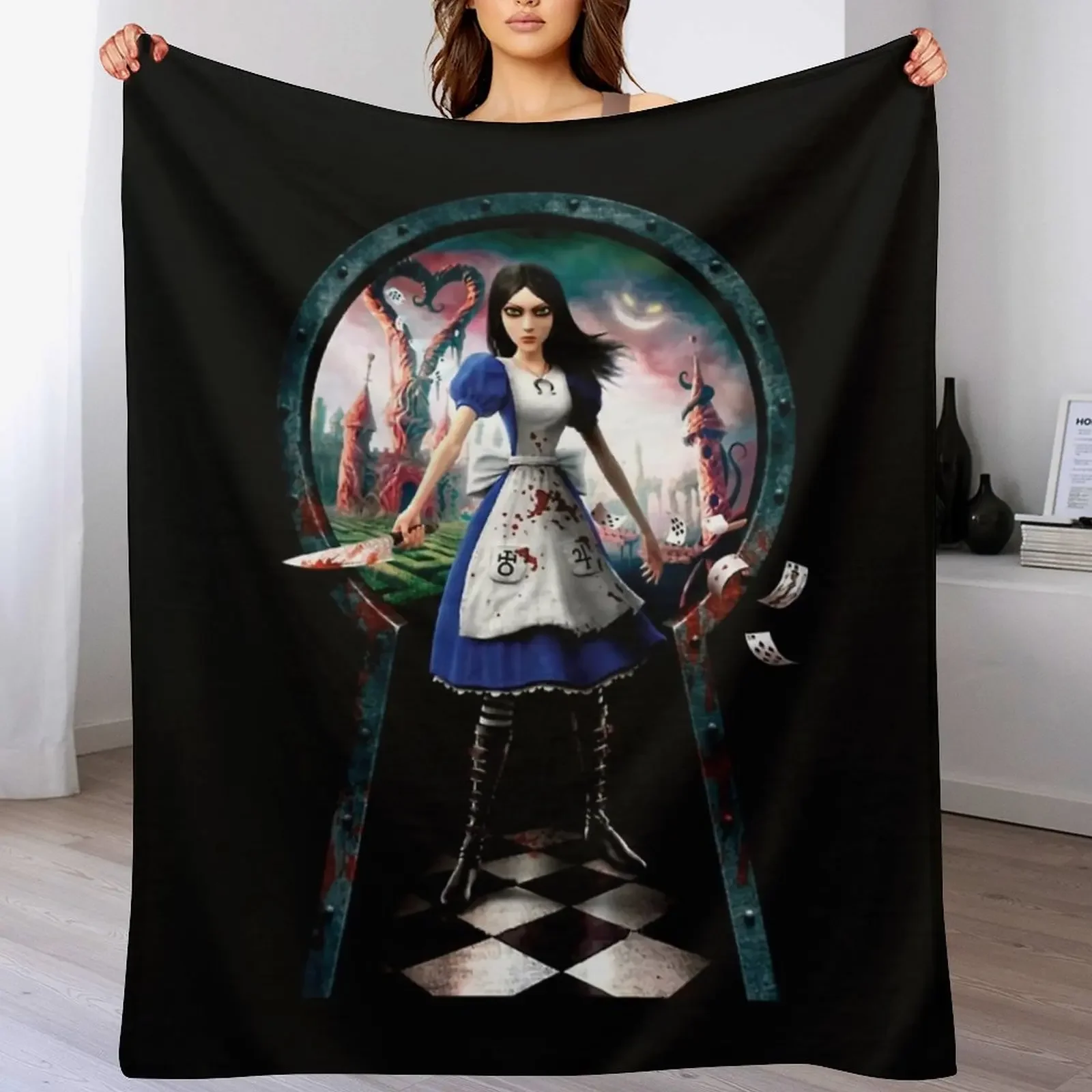 Alice Madness Returns Classic Throw Blanket Beautifuls Bed linens Shaggy For Sofa Thin Blankets