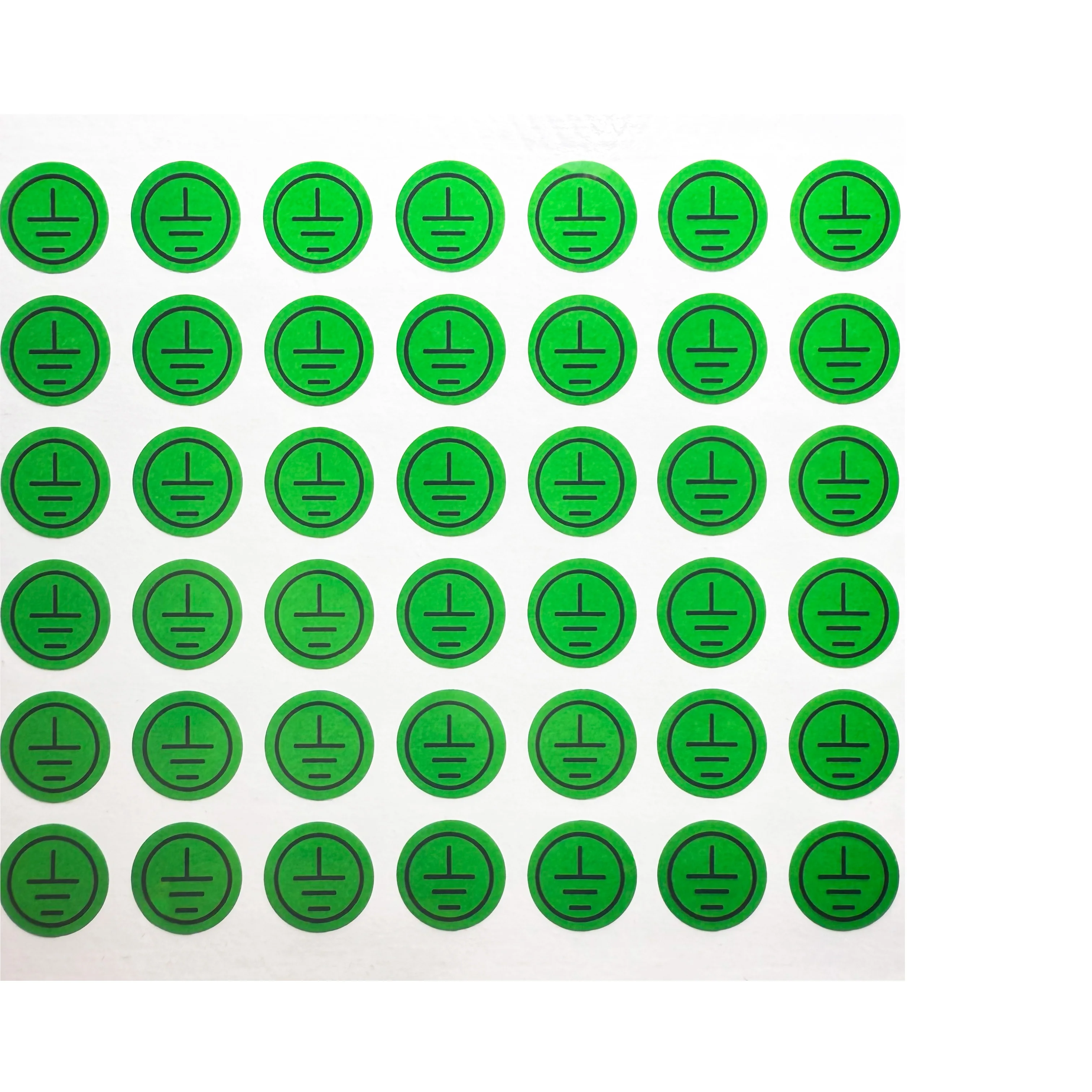 200pcs grounding wire stickers, circular green grounding identification labels, waterproof safety warning stickers diameter 10mm