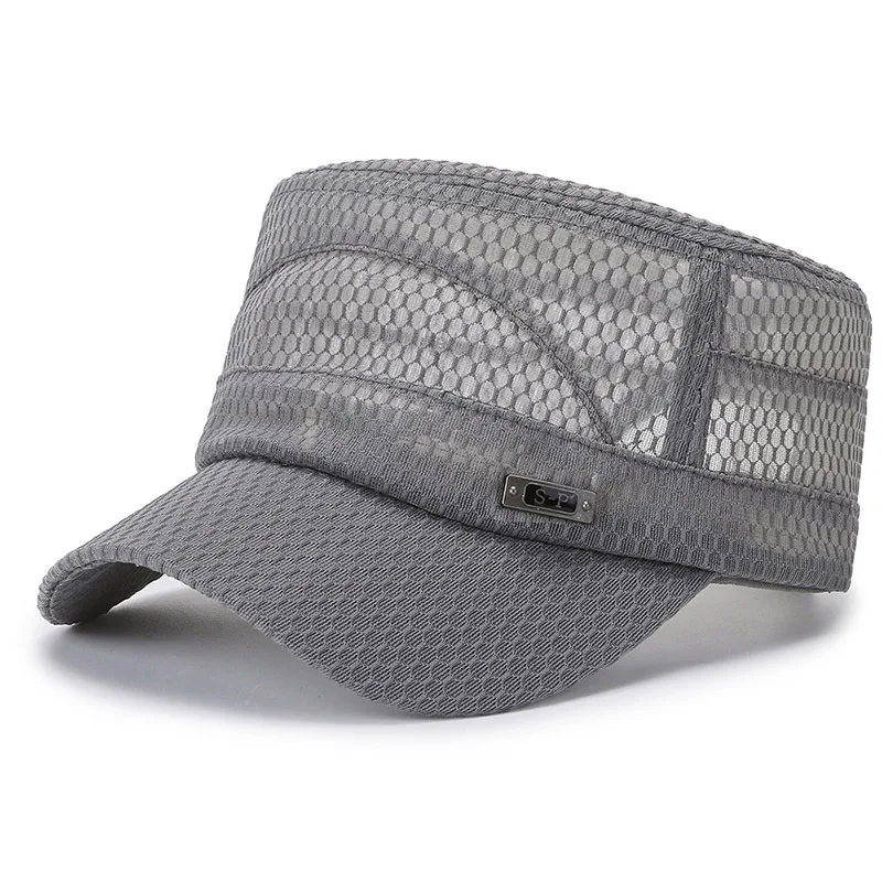 Men's Summer Flat Cap with Breathable Mesh Back Adjustable Sun Hat for Outdoor Activities Sun Protection Hats