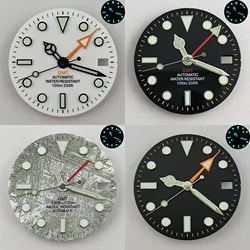 28.5mm GMT dial NH34 dial hands blue-green luminous dots suitable for NH34 automatic mechanical movement