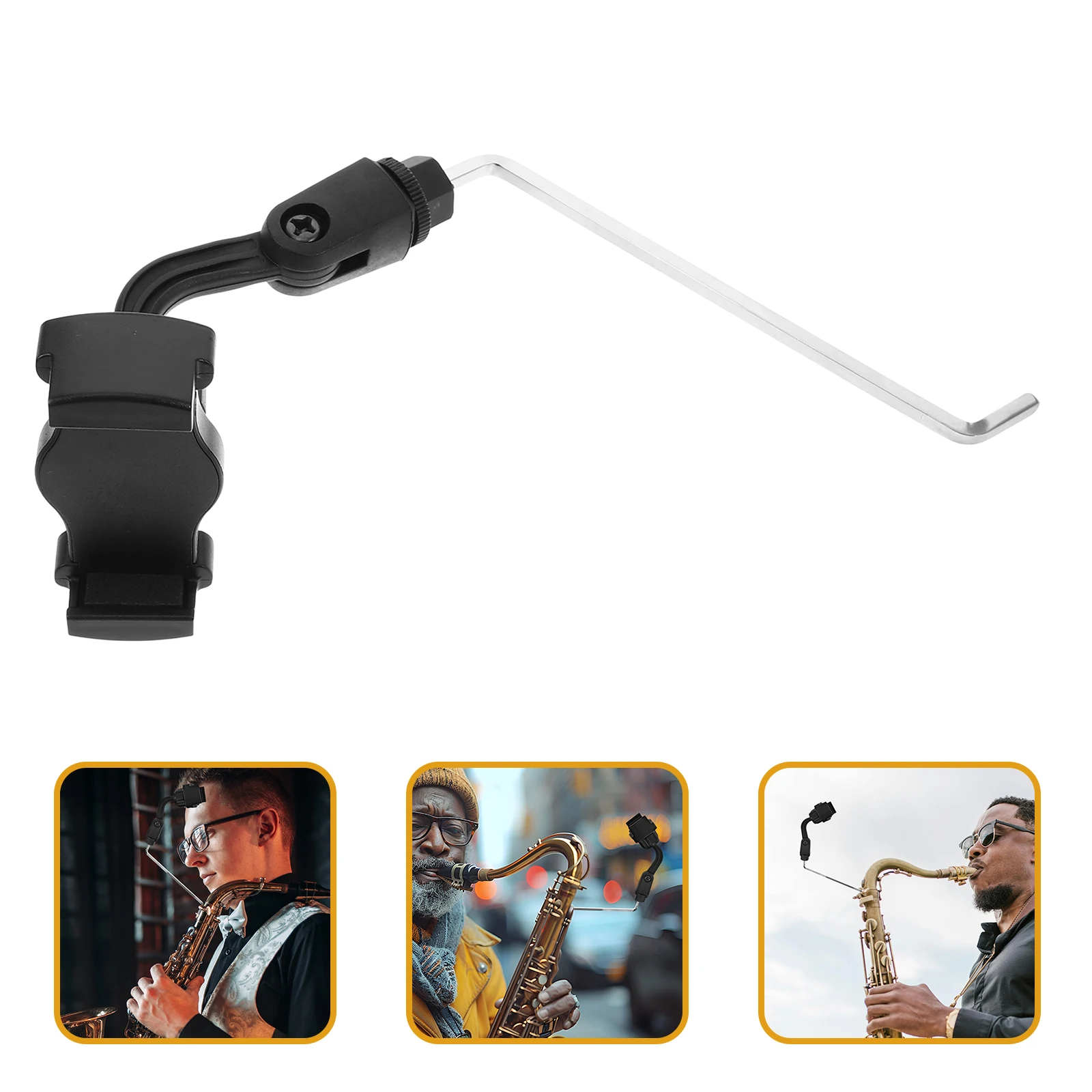 

1pcs Saxophone Phone Holder Sheet Music Clip Foldable Stand Adjustable Angle Compatible Phones Musical Instrument Accessory