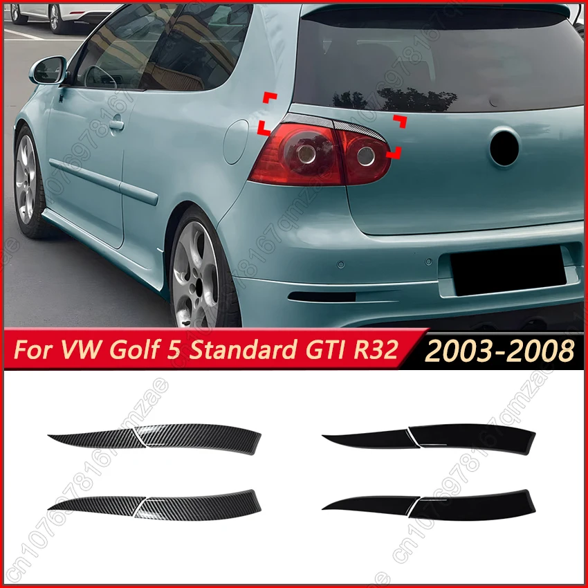 

2Pcs Car Rearlight Eyebrow Eyelid Cover Trim Stickers For VW Golf 5 Standard GTI R32 2003-2008 Gloss Black Body Kits