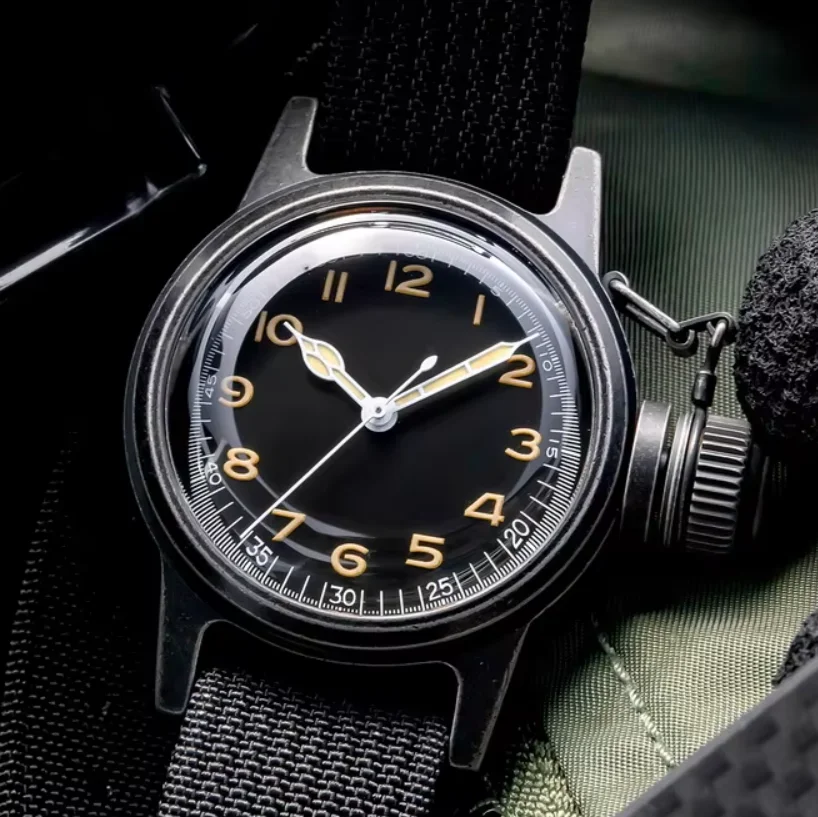 THORN Men Automatic Watch Aviator36MM Mechanical Wristwatch Diver 100M Waterproof Luminous Sapphire NH35 Crown Protect Military