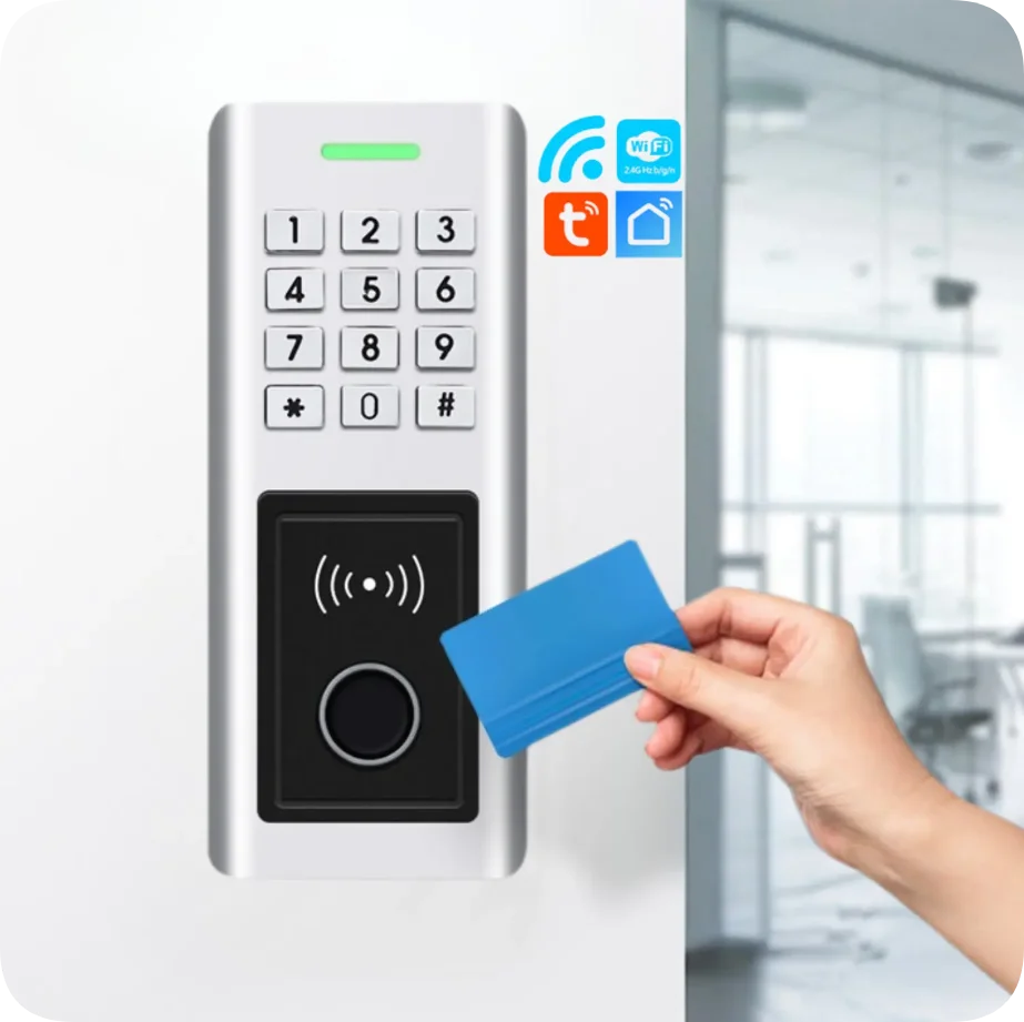 SF15 works Tuya Wifi Smart Door Standalone Proximity Card RFID Reader Biometrics Fingerprint Door Access Control System