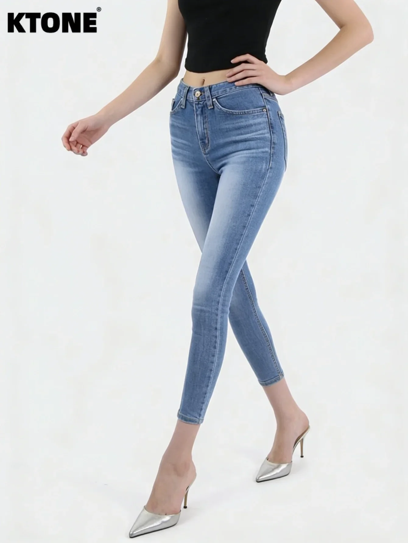 Minimalist Jeans Gender Neutral Blue Slim Denim Drip Original No accessories or belts included