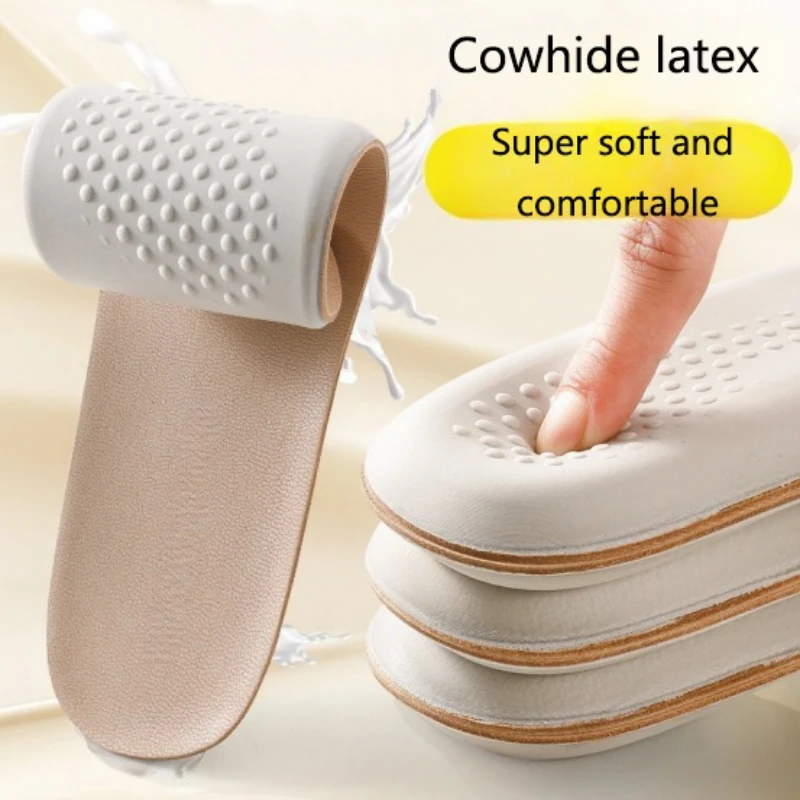 Cowhide Latex Insoles Are Super Soft for A Long Time To Prevent Pain Absorb Sweat Deodorize Absorb Shock and Step on Excrement