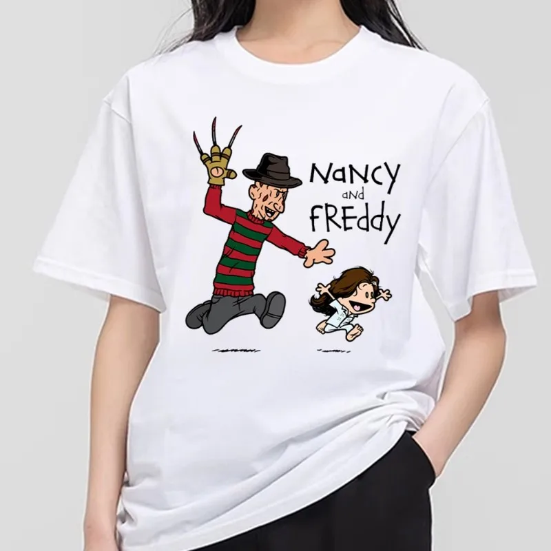 F-Freddy K-Krueger T Shirt Men Couple Combination Clothes Short Sleeve Collar Fashion T-shirt Women Cotton